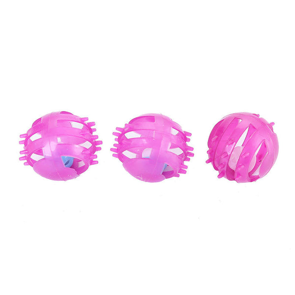 Pet Plastic Mixed Color Prickly Striped Ball With Bells